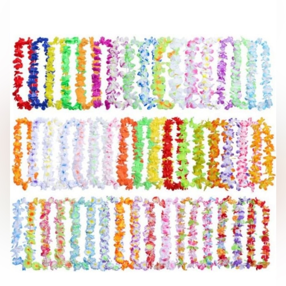 50 Hawaiian flower Luau Leis - party props, BNIB